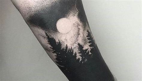 tatuajes de bosques con luna|100 Tatuajes de Bosques (Con el significado)